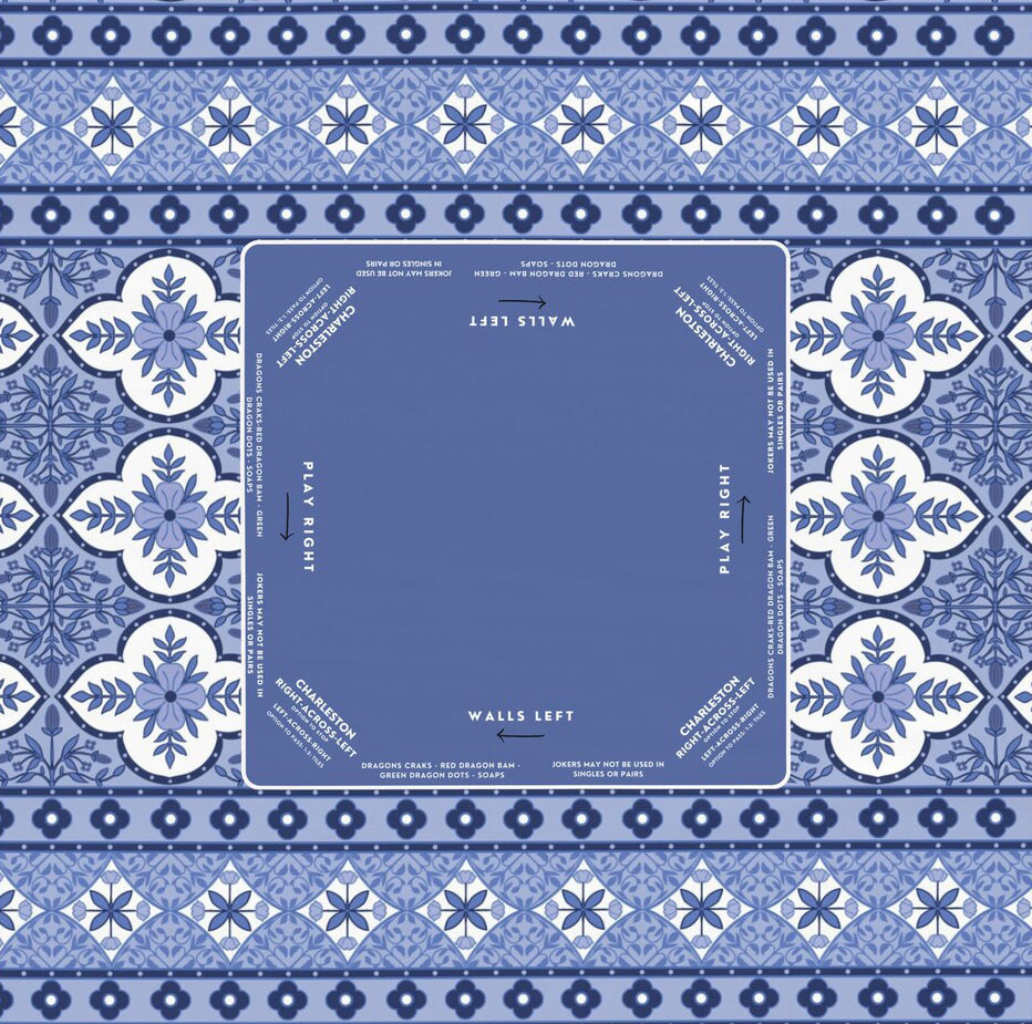 Instructions on tablecloth, easy for beginners that are new to playing Mah jong, Indian Design Mahjong Tablecloth