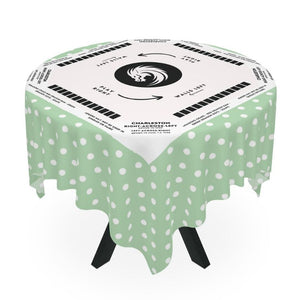 Light Green Polka Dots Mahjong Tablecloth - Fun and Stylish Game Night Essential