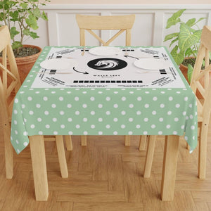 Light Green Polka Dots Mahjong Tablecloth - Fun and Stylish Game Night Essential