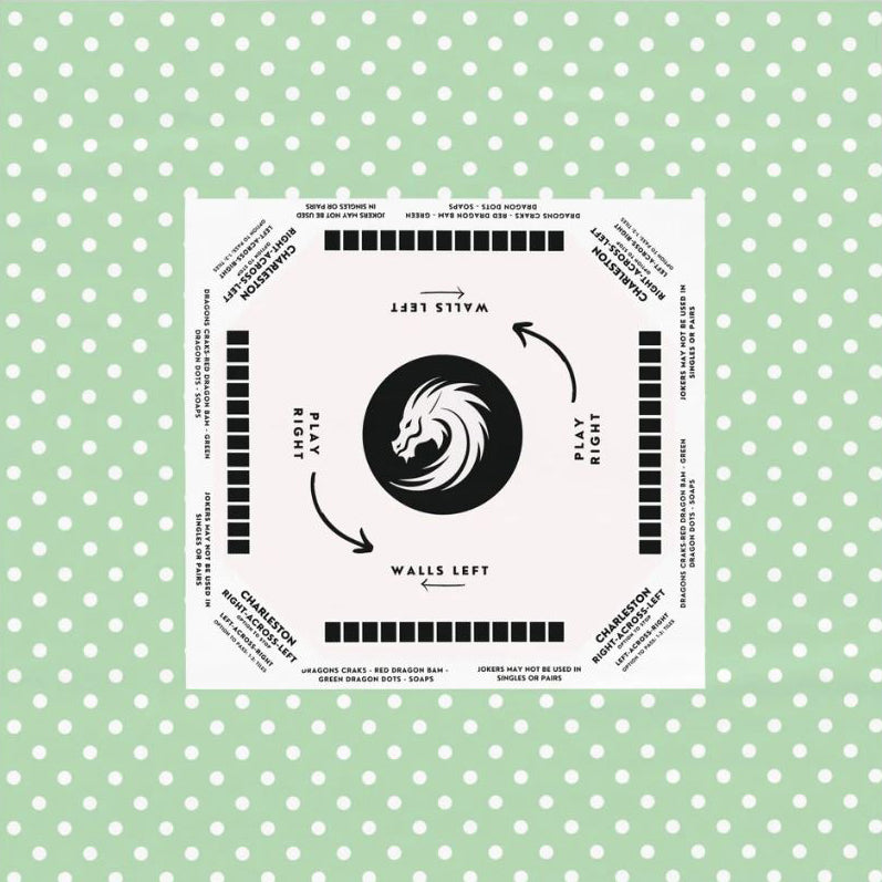 Light Green Polka Dots Mahjong Tablecloth - Fun and Stylish Game Night Essential