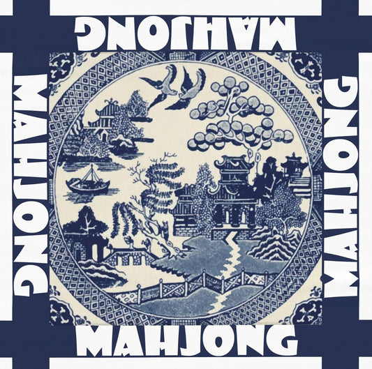 Mahjong Game, Chinoiserie Mahjong Tablecloth, Tablecloth