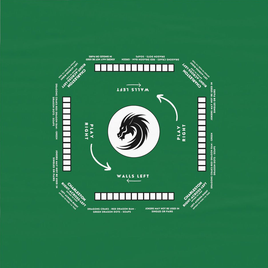 Elegant Green Mahjong Tablecloth - Handmade Table Cover for Game Nights