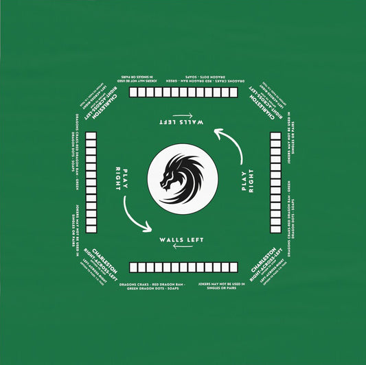 Elegant Green Mahjong Tablecloth - Handmade Table Cover for Game Nights
