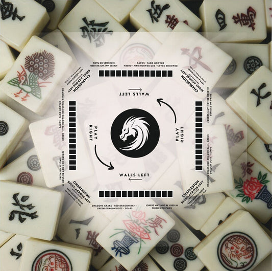 Mahjong Tile design tablecloth with Instructions - Mahjong Tablecloth Size 55 x 55, Mahjong with Rules