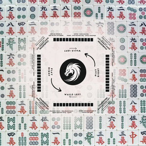 Mahjong Tile design tablecloth with Instructions - Mahjong Tablecloth Size 55 x 55, Mahjong with Rules