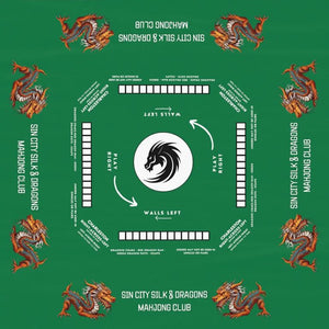 Personalized Mahjong Mat, Mahjong Rules and Instruction Tablecloth  Easy for Beginners  55.1 x 55.1 Size