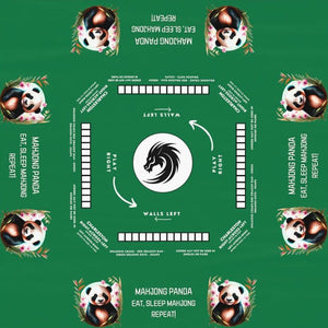 Personalized Panda designed Mahjong Tablecloth  Easy-to-Follow Rules and Instructions  55.1 x 55.1 Size