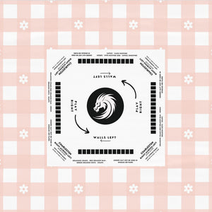 Playful Pink Floral Tablecloth for Mahjong Enthusiasts, great for beginners or students of the game