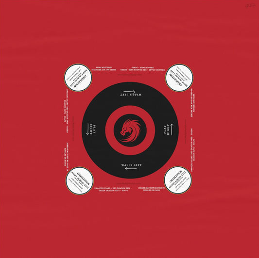 Red and white circle Mahjong tablecloth-easy-to-follow mah-jong tablecloth