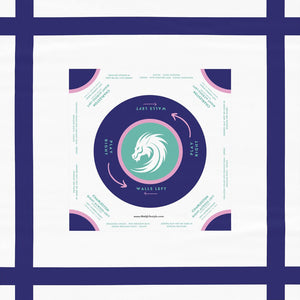 Striped Mahjong Tablecloth - White, Sky Blue, Dark Blue - Mahjong Game Night Essential