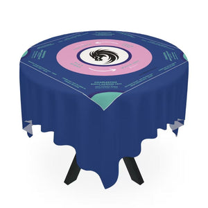 Vibrant Blue Mahjong Tablecloth - Perfect for Game Nights, with instructions