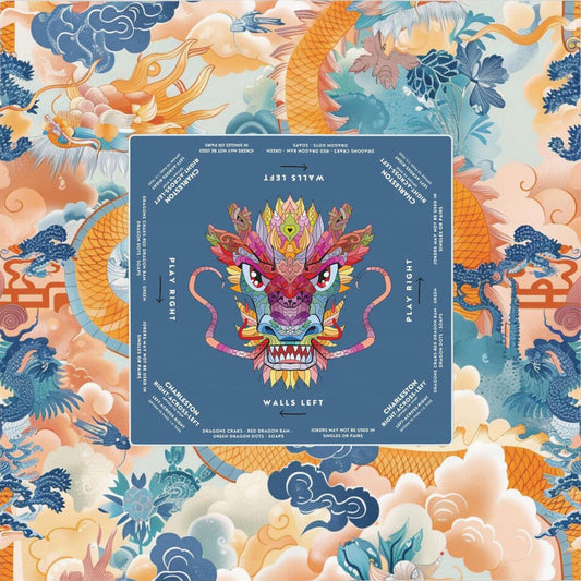 Vibrant Colorful Dragon Design Mahjong Tablecloth - Perfect for Mahjong Lovers & Teams