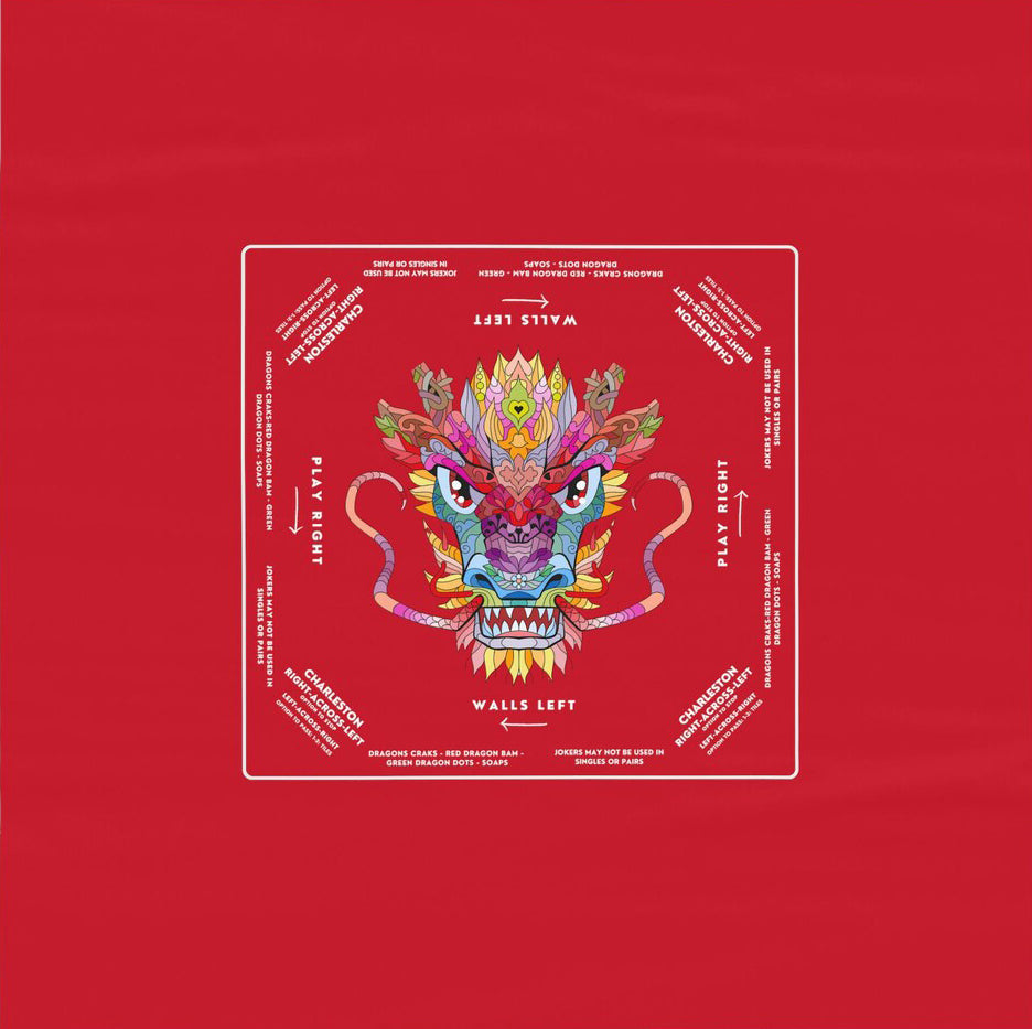 Vibrant Red Dragon Design Mahjong Tablecloth - Perfect for Mahjong Players and Enthusiasts