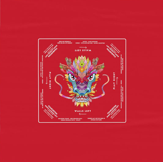 Vibrant Red Dragon Design Mahjong Tablecloth - Perfect for Mahjong Players and Enthusiasts