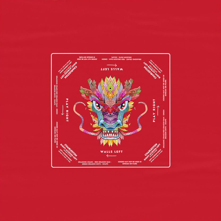 Vibrant Red Dragon Design Mahjong Tablecloth - Perfect for Mahjong Players and Enthusiasts