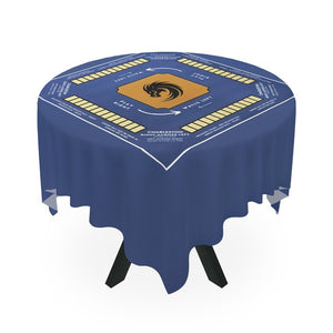 Blue/Gold Mahjong Tablecloth-easy-to-follow mah-jong tablecloth
