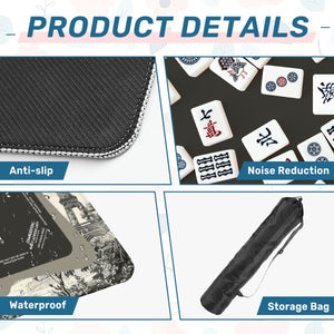 Midnight Toile Mahjong Mat with Storage Case