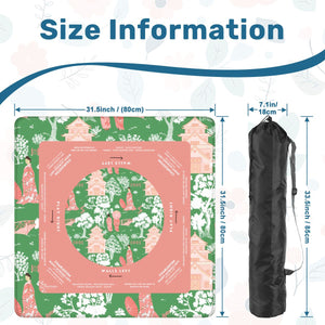 Pink and Green Mahjong Mat 31.5 x 31.5 - For Great Game Night Experience