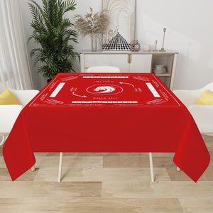 Red Dragon Mahjong Tablecloth – 60 Inch | Bold Game Table Design