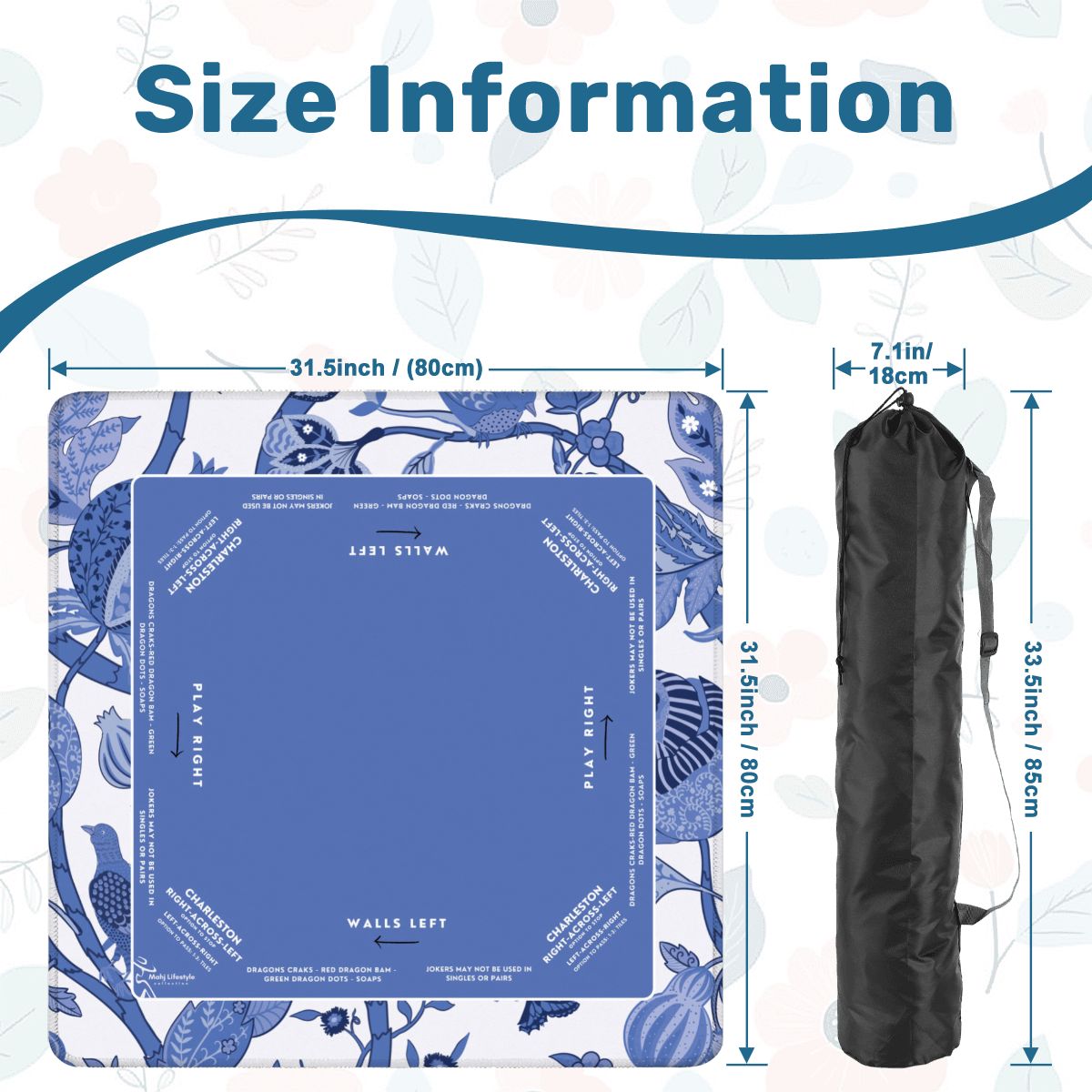 Blue Butterfly Mat 31.5x 31.5 - Smooth Surface for Great Game Night Experiences