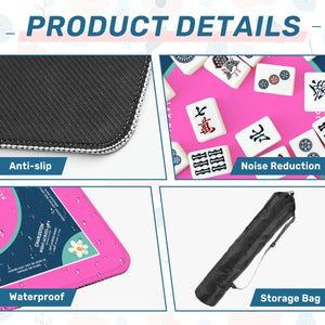 Hot Pink Daisy Mahjong Mat 31.5 x 31.5 - For Enhanced Game Night Experience