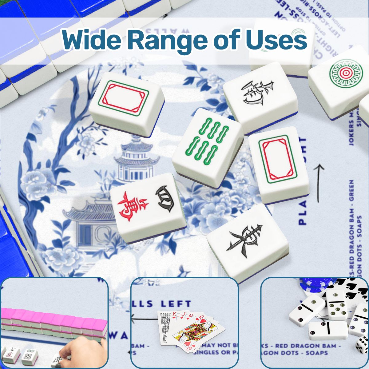 Blue Branch Design Mahjong Mat 30x30 - For Great Game Nights
