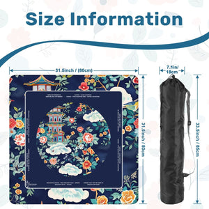 Blue Pavilion Mahjong Mat with Storage Case