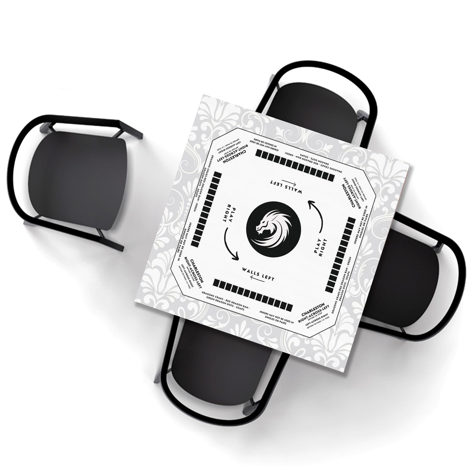 Elegant White Mahjong Tablecloth - Perfect for Game Nights