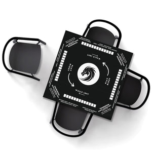 Mahjong game Tablecloth - Black and White Collection, Mahjong with rules written on the tablecloth makes it easy for beginners to learn