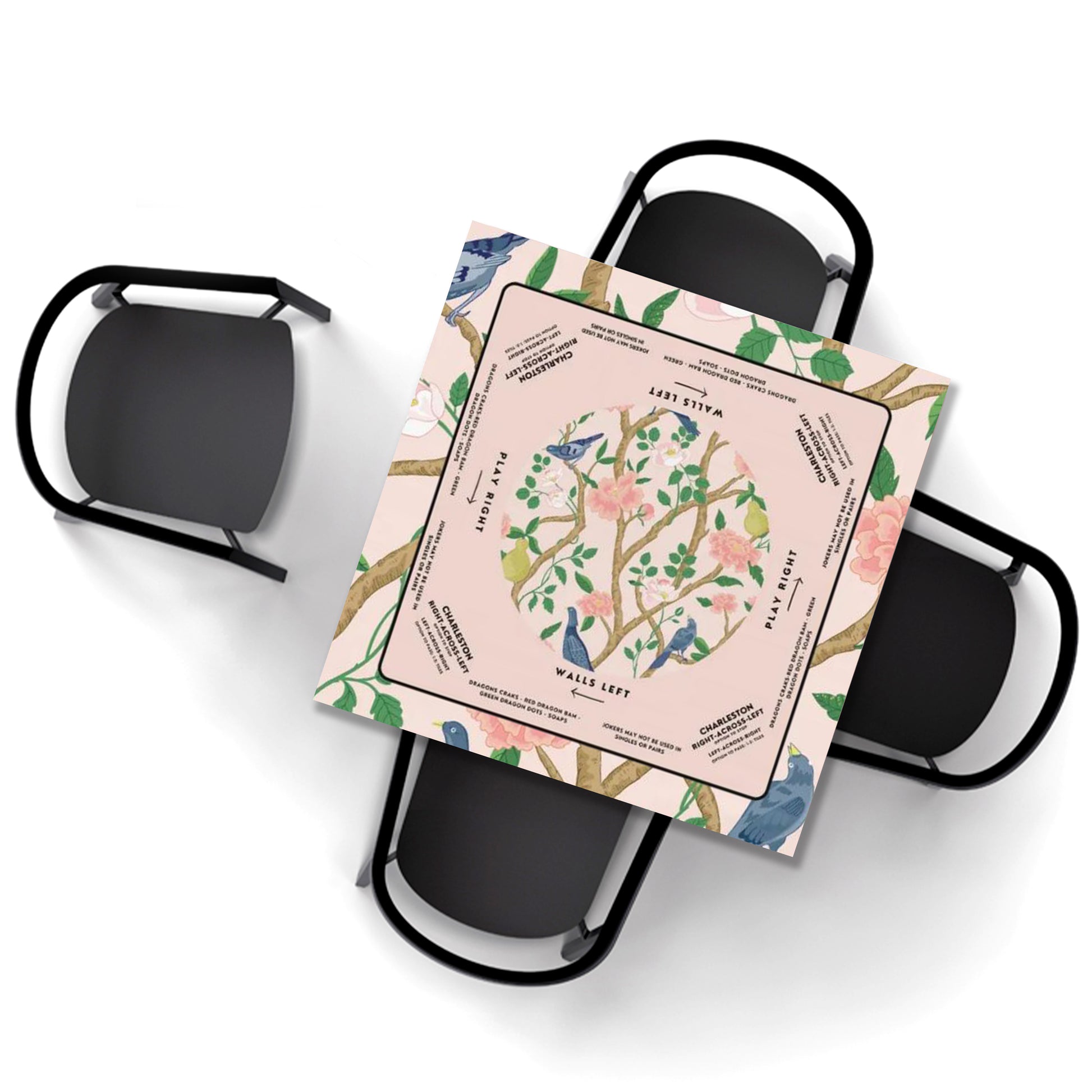 Elegant Birdie at Play Mahjong Tablecloth - Perfect for Mahjong Lovers & Enthusiasts