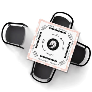 Playful Pink Floral Tablecloth for Mahjong Enthusiasts, great for beginners or students of the game