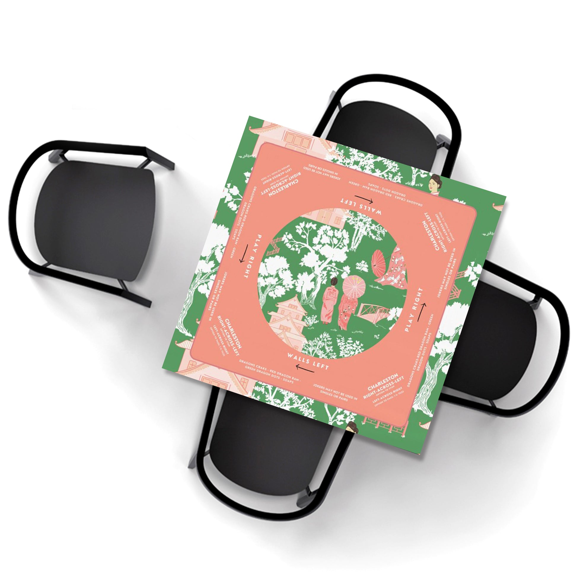 Pastel Mahjong Tablecloth with Instructions - Perfect for Mahjong Enthusiasts and Teams