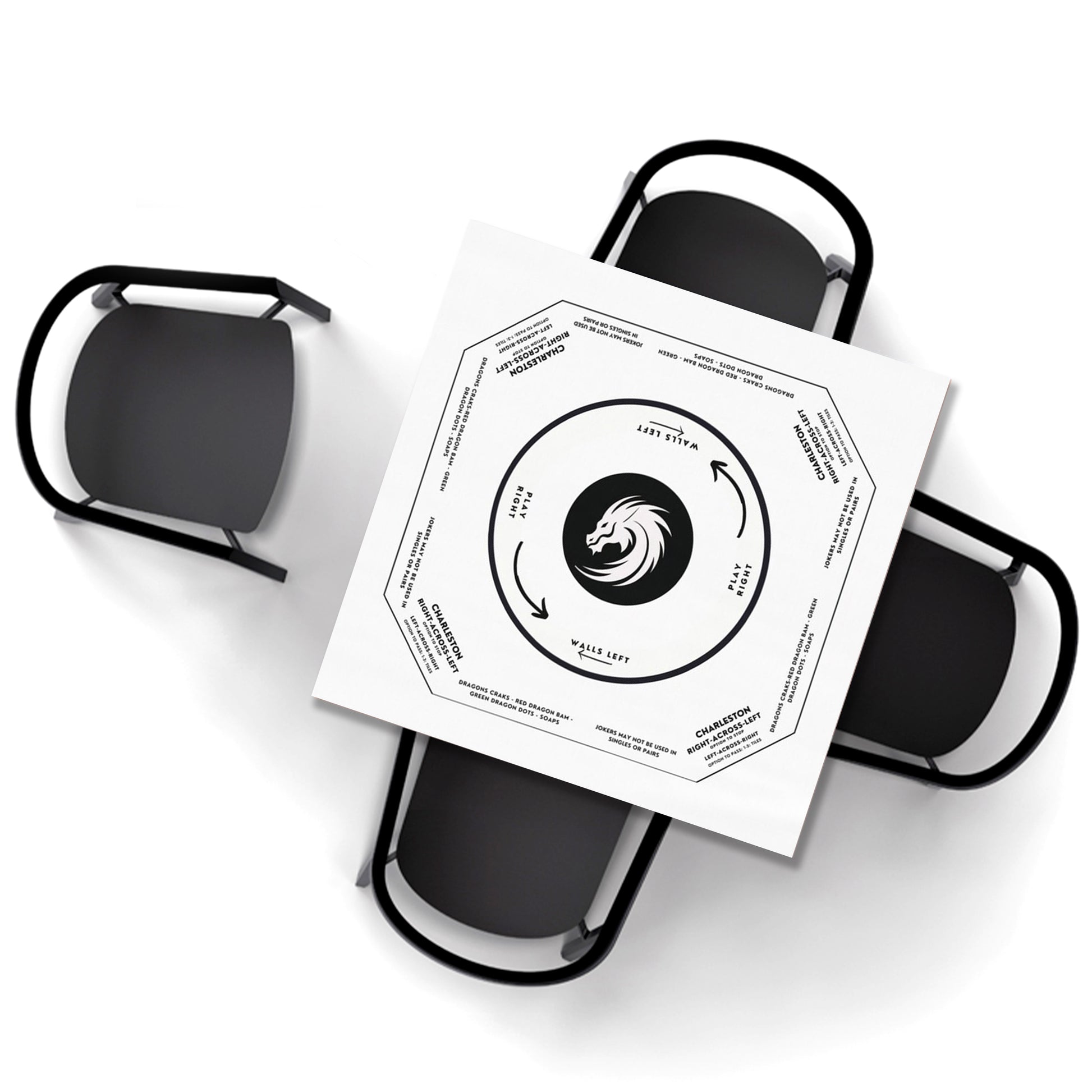 Elegant White Mahjong Tablecloth- easy-to-follow mah-jong tablecloth