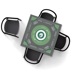 Elegant Grey and Green Mahjong Tablecloth - Premium Quality