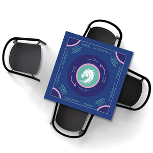 Elegant Blue and Purple Mahjong Tablecloth - Light Blue Design