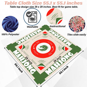 Elegant Mahjong Tablecloth - Perfect for Chinese and American Mahjong Players