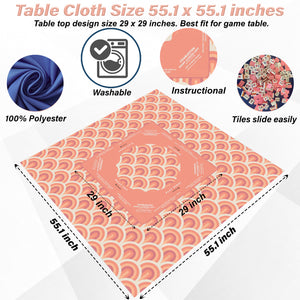 Peach Design Mahjong Tablecloth - Perfect for Mahjong Enthusiasts and Game Nights
