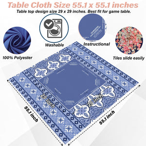 Instructions on tablecloth, easy for beginners that are new to playing Mah jong, Indian Design Mahjong Tablecloth