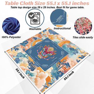 Vibrant Colorful Dragon Design Mahjong Tablecloth - Perfect for Mahjong Lovers & Teams