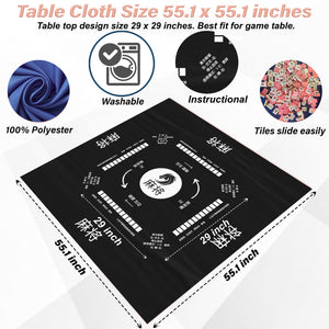 Chinesse Mahjong game, Chinesse instructions, Mahjong Tablecloth with Dragon icon, New 2024 Design, mahjong set, Mahjong gift