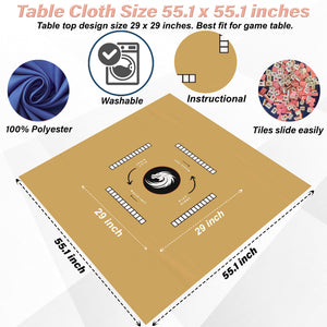 Elegant Gold Mahjong Tablecloth - Perfect for Game Nights