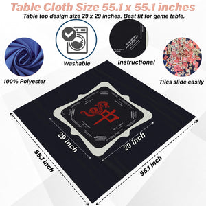 Premium Mahjong Tablecloth with Sleek Design and Instructions - Perfect for Mahjong Enthusiasts