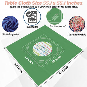 Unique Green Mahjong Tablecloth - Perfect for Mahjong Enthusiasts, Teams, and Lovers - High-Quality Fabric