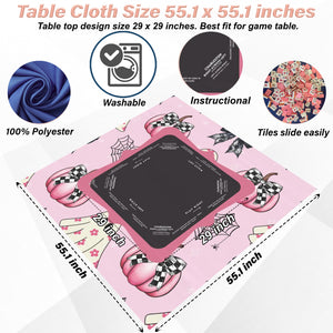 Halloween Mahjong Instructional Tablecloth - Perfect for Events, Mahjong Games, and Halloween Parties
