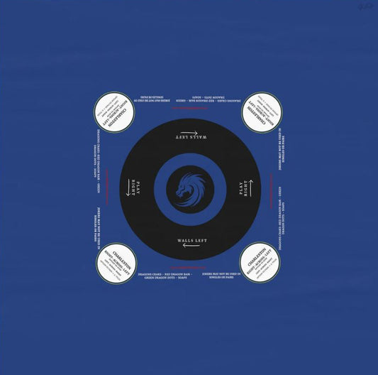 Blue with white circle- easy-to-follow mah-jong tablecloth