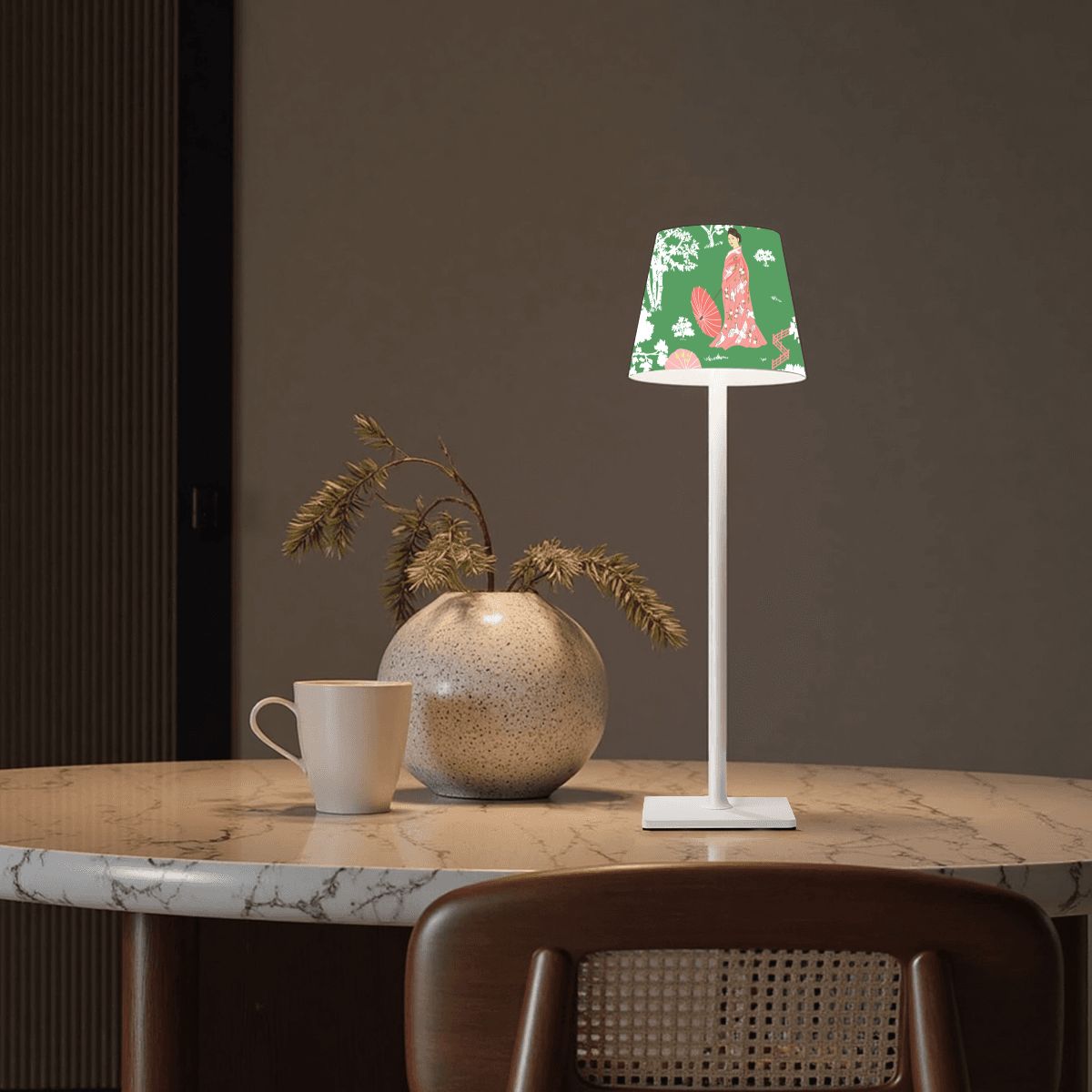LED Cordless Table Lamp 9 Chinoiserie Red White (4)