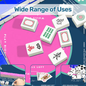 Blue Daisy Design Mahjong Mat, Size 31.5 x 31.5