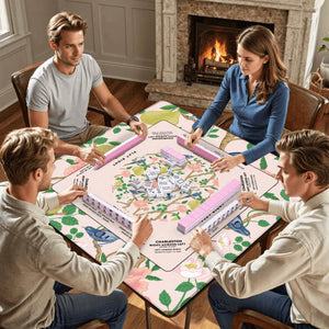 Blue Bird Design Mahjong Mat 30x30 - Durable Surface for Great Game Nights