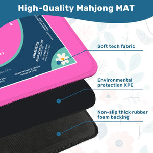 Hot Pink Daisy Mahjong Mat 31.5 x 31.5 - For Enhanced Game Night Experience