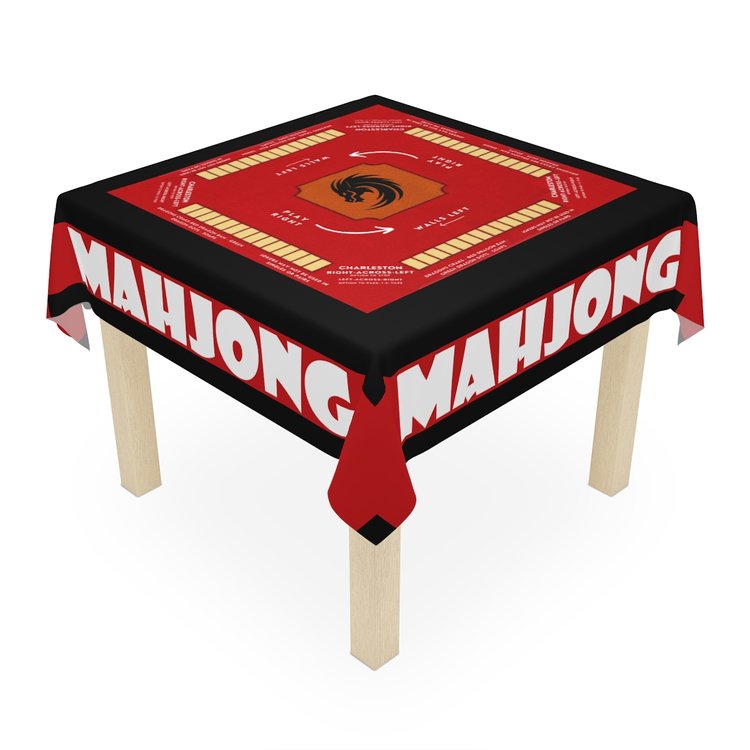 Red Basic Design With Rules-easy-to-follow mah-jong tablecloth